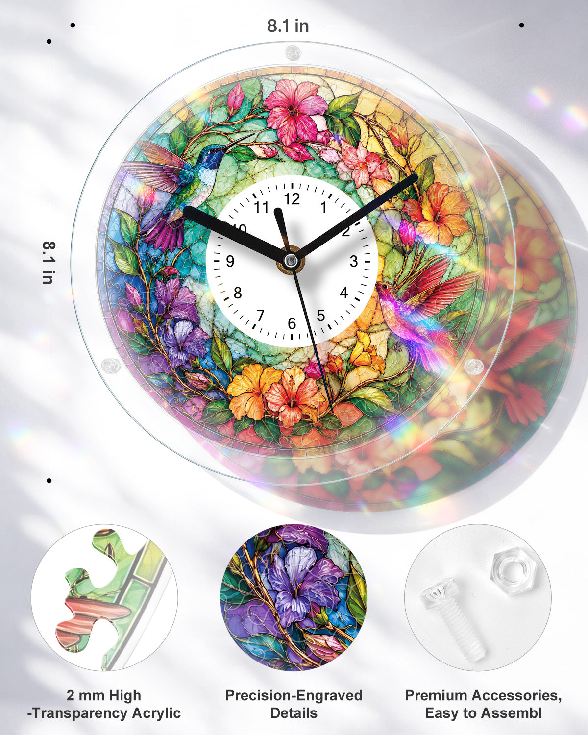 kaayee-clock-kit-hummingbird-paradise-puzzle-uhr-kolibri image 3