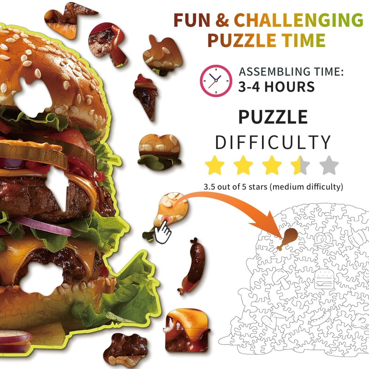 kaayee-wooden-puzzle-hamburger-holzpuzzle-medium-110-teile image 4