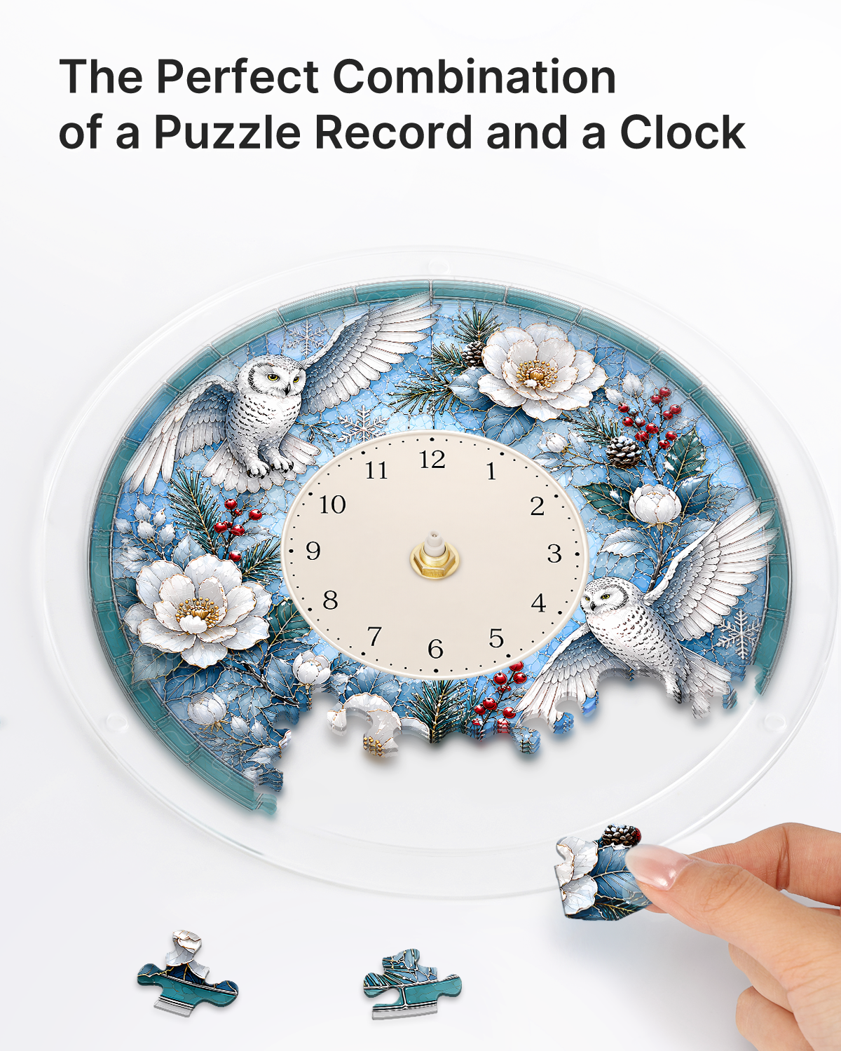 kaayee-clock-kit-winter-wonderland-snowy-owl-wanduhr-regular image 2