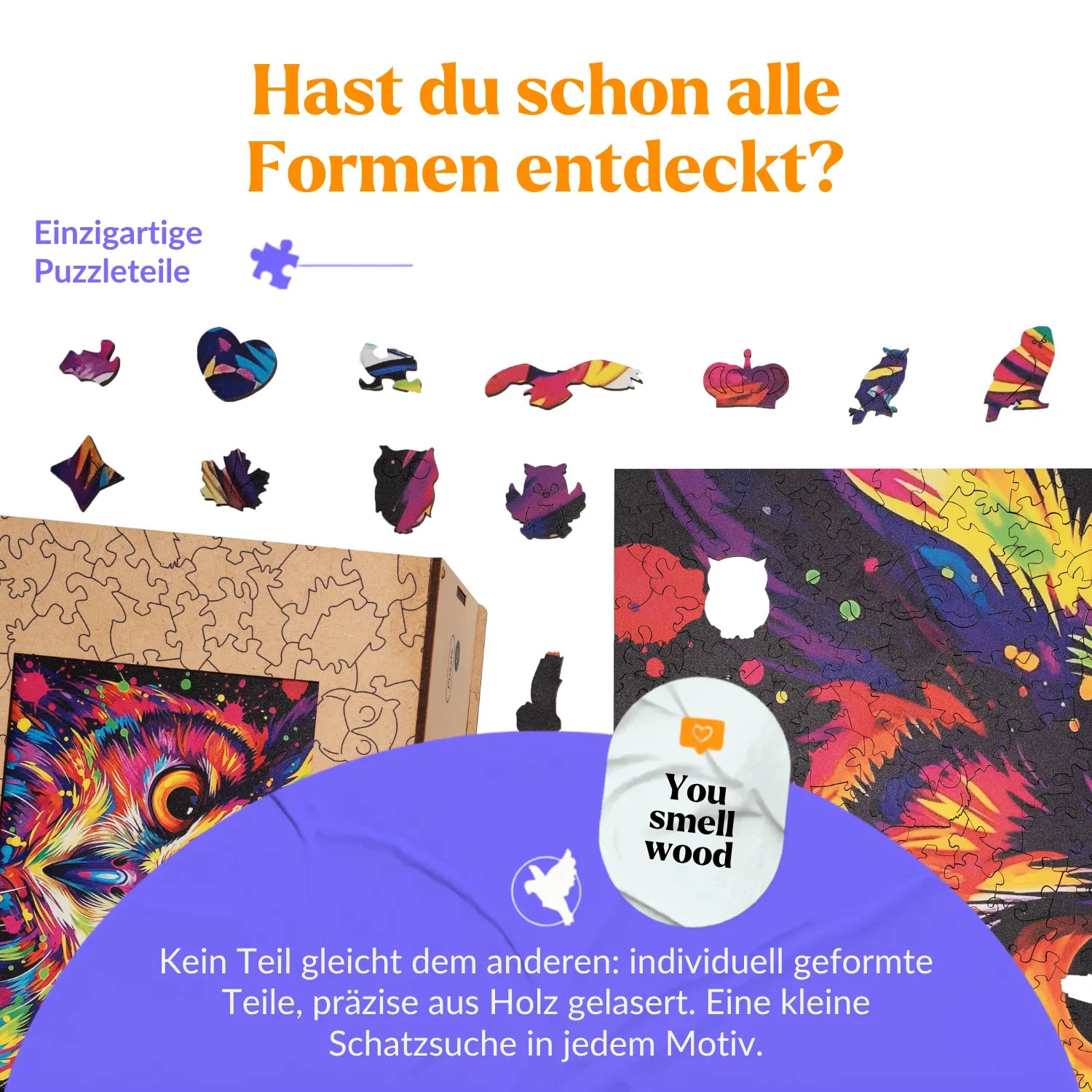 magicholz-holzpuzzle-bunte-eule-1000-teile-mit-40-spezialteilen image 2