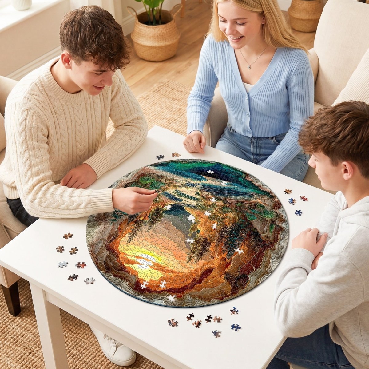 kaayee-cardboard-puzzle-sunlit-hidden-valley-1000-teile-eco image 4