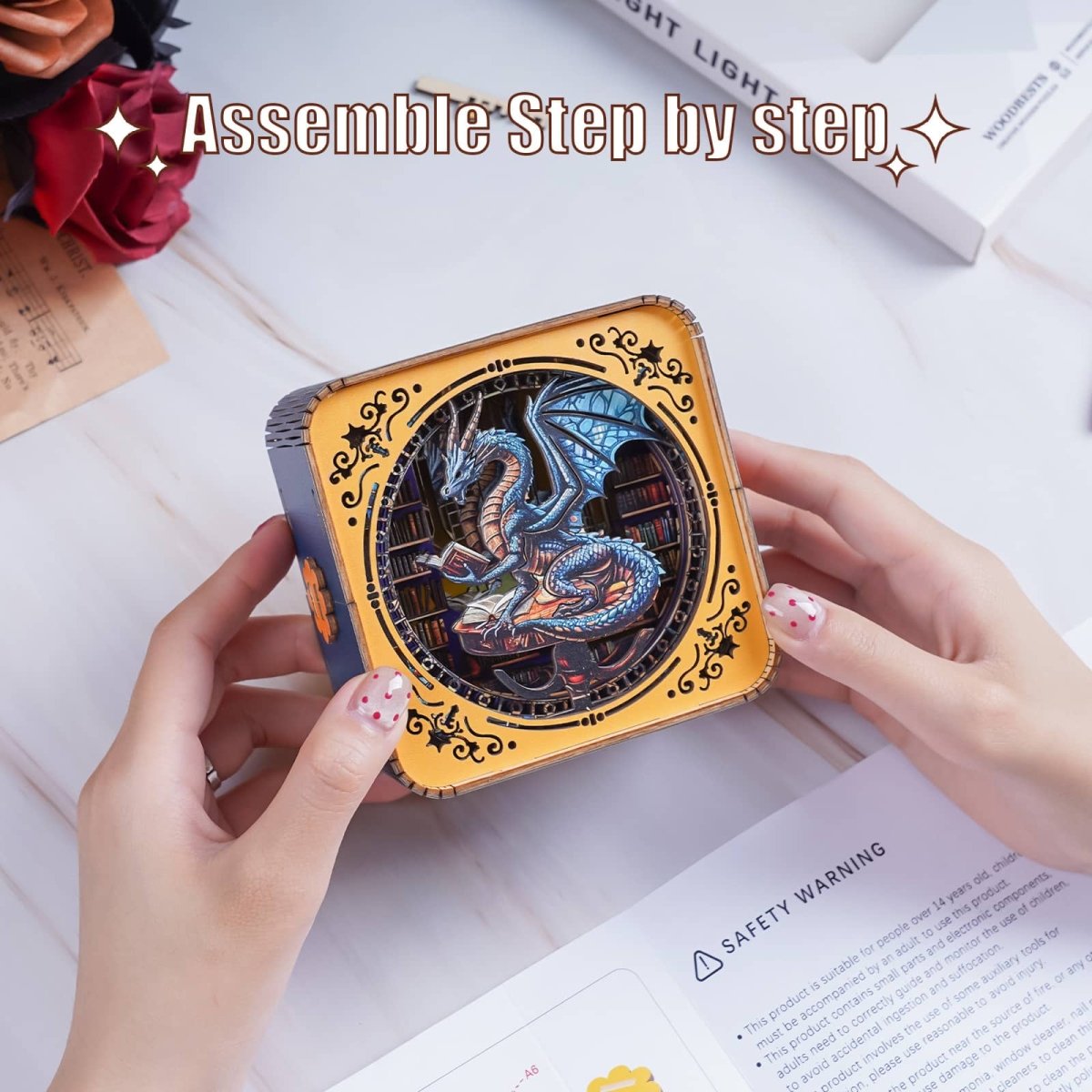 kaayee-night-light-library-dragon-holz-nachtlicht-usb image 5