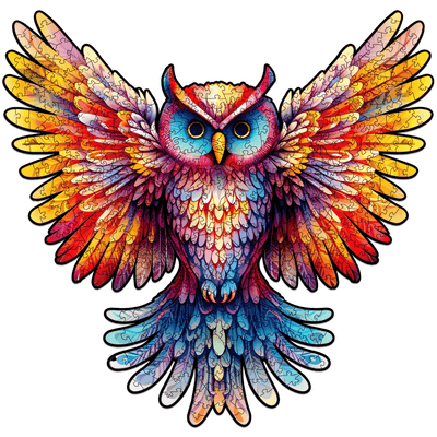 magicholz-regenbogenfeder-eule-holzpuzzle-vogelmotiv-bunt image 8