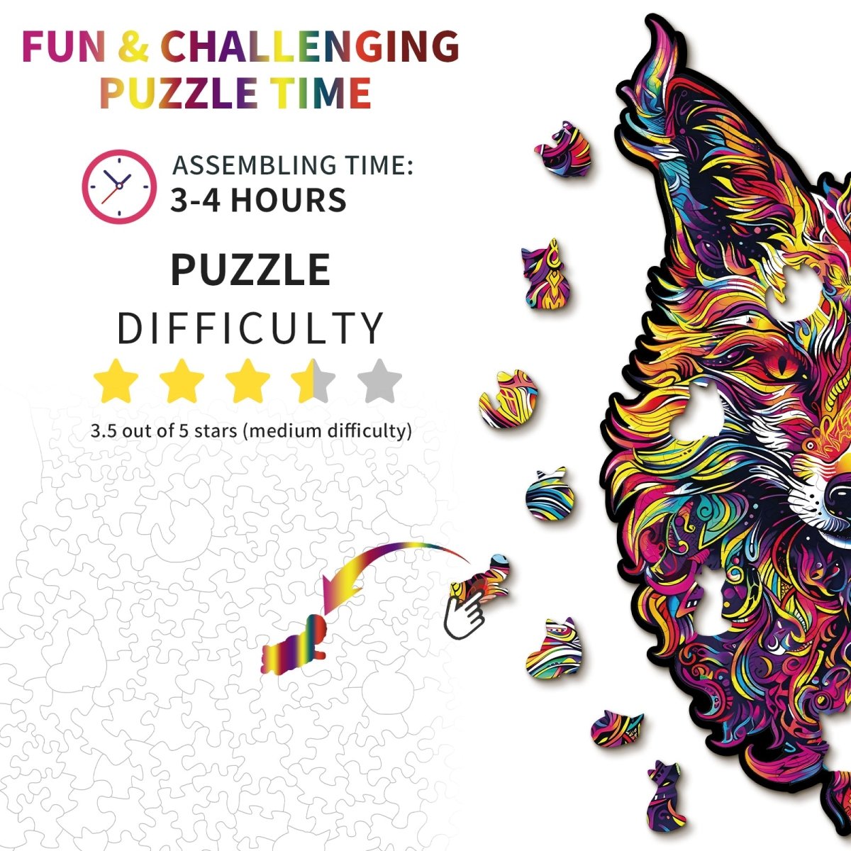 kaayee-wooden-puzzle-gorgeous-fox-holzpuzzle-medium image 4