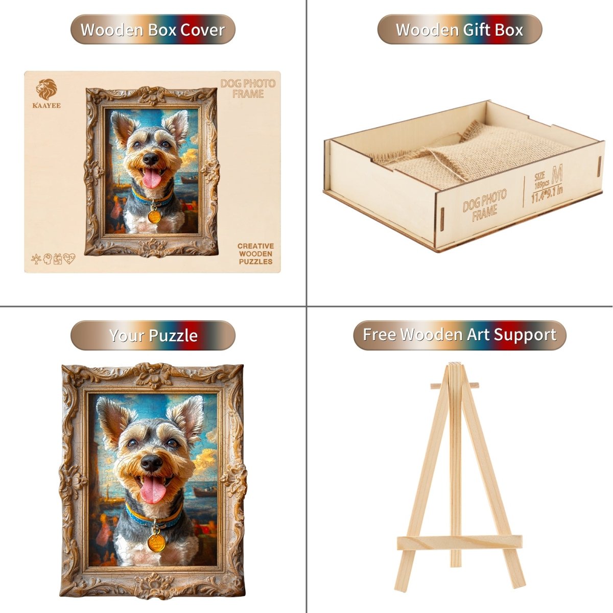 kaayee-dog-photo-frame-holzpuzzle-medium-hund image 3