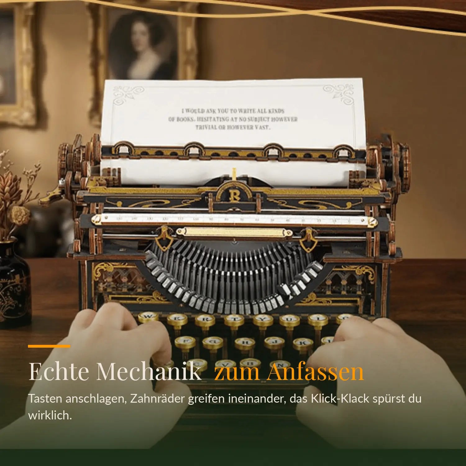 magicholz-mechanische-schreibmaschine-holzbausatz-retro-320-teile image 2