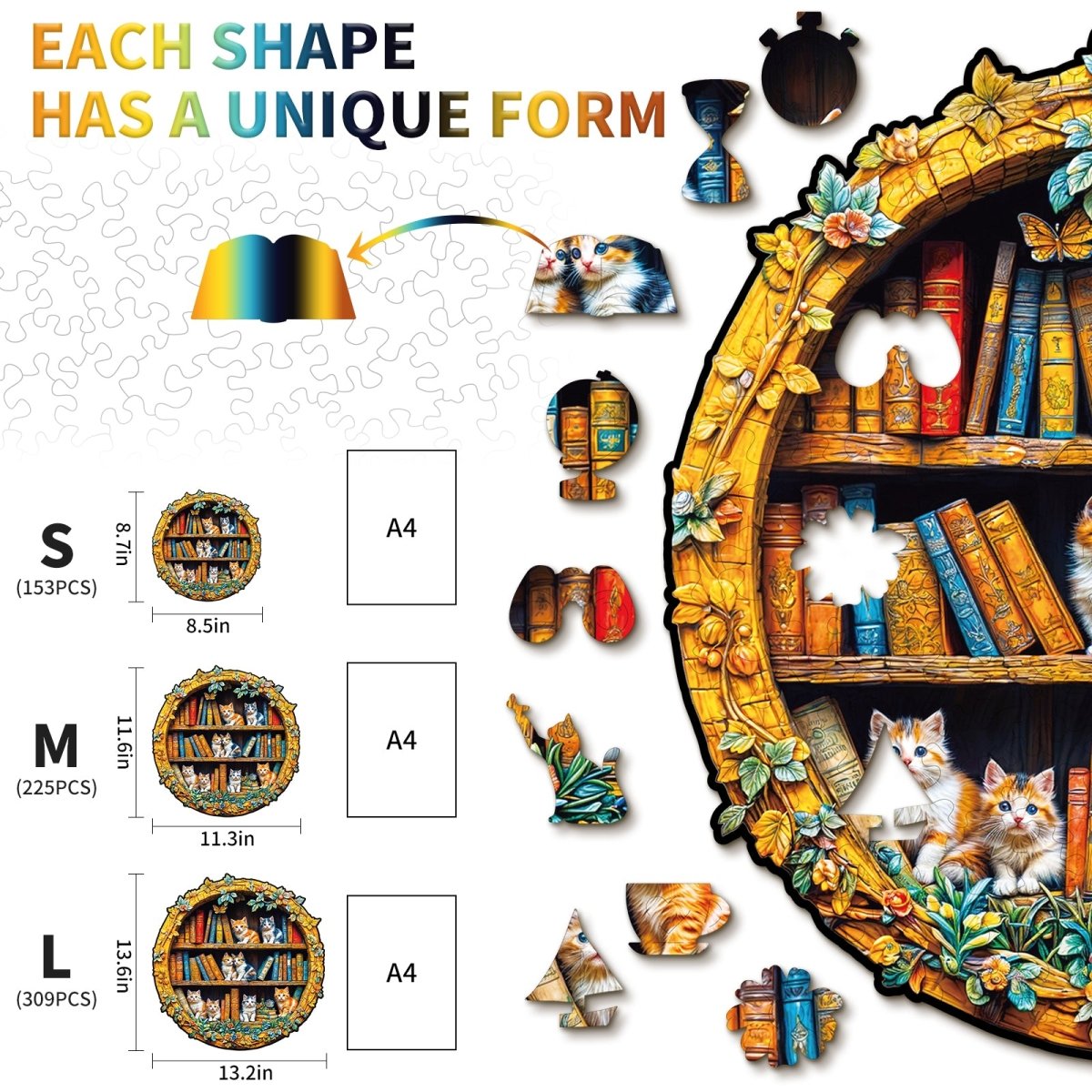 kaayee-3d-readers-paradise-holzpuzzle-medium-katzen image 5