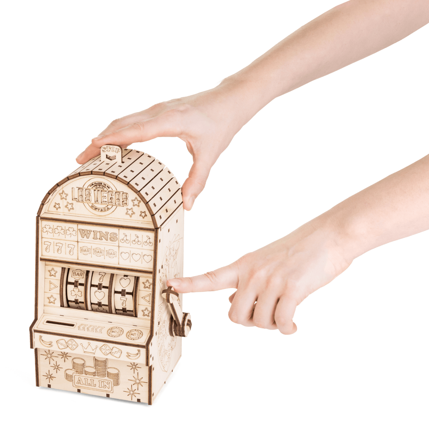 magicholz-mechanischer-bausatz-einarmiger-bandit-spielautomat-holz image 5