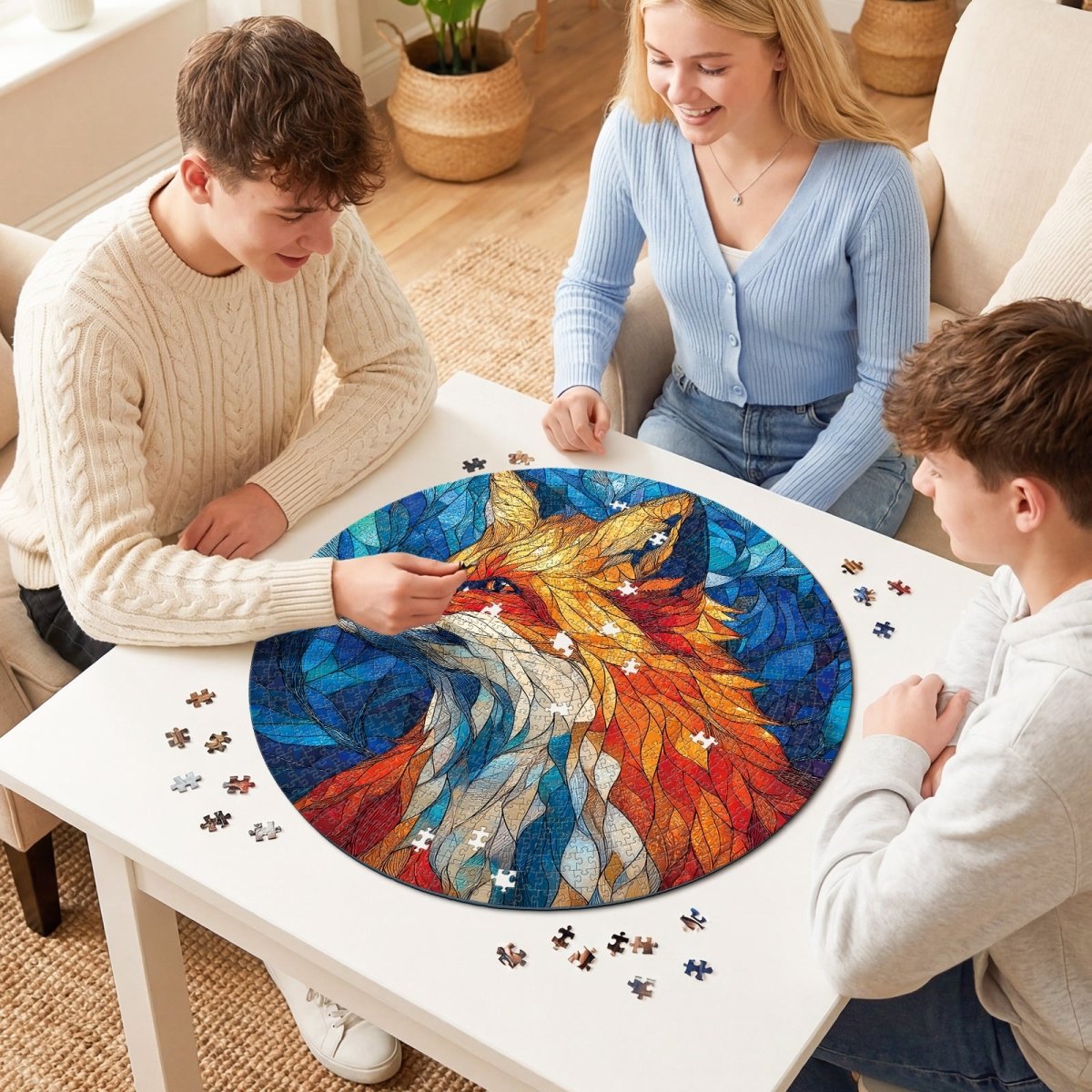kaayee-sea-glass-red-fox-puzzle-1000-teile-eco-white-board-fuchs image 4