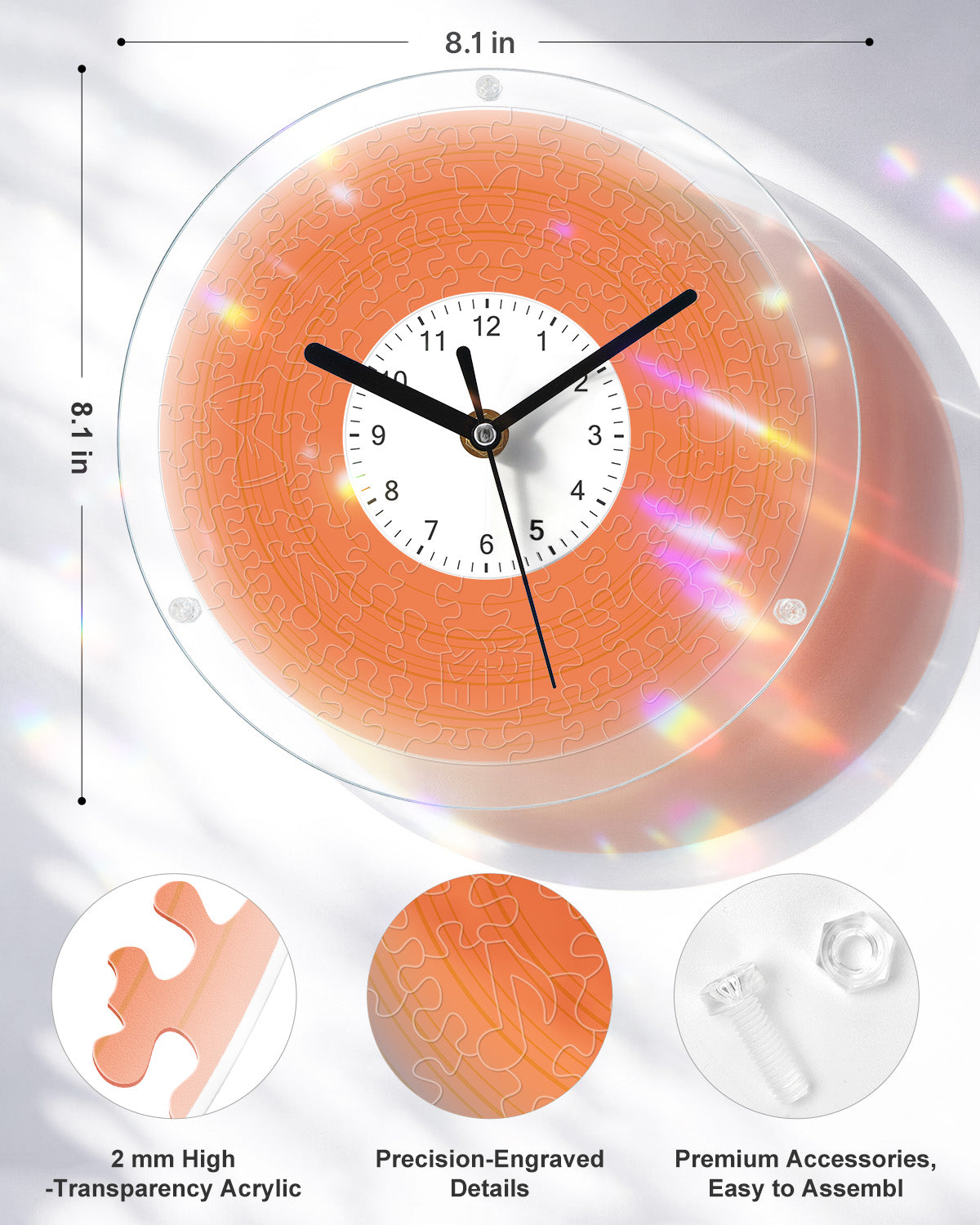 kaayee-clock-kit-vibrant-orange-puzzle-uhr-regular-orange image 3