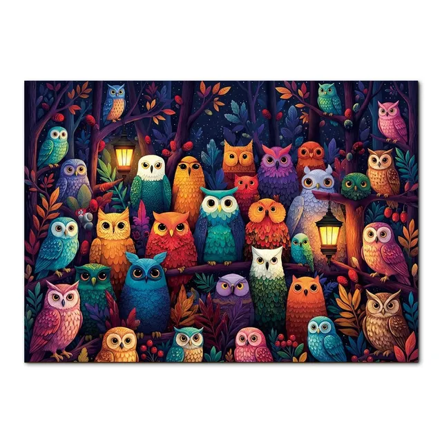 kaayee-owl-grove-1000-teile-kartonpuzzle-eco-white-board-eule image 1