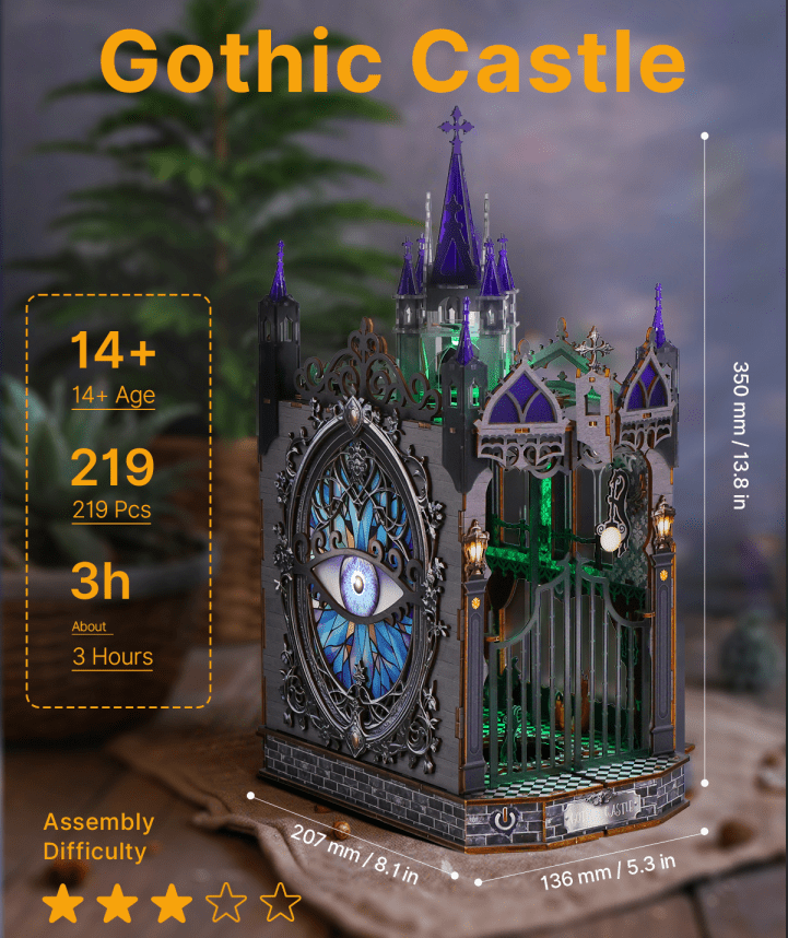kaayee-book-nook-kit-gothic-castle-miniaturhaus-type-c image 3