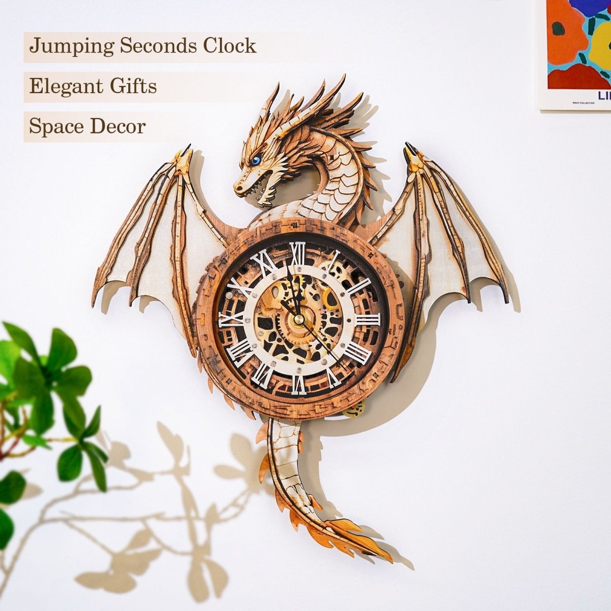 kaayee-clock-kit-dragon-holzuhr-3d-puzzle-wanduhr-holz image 6