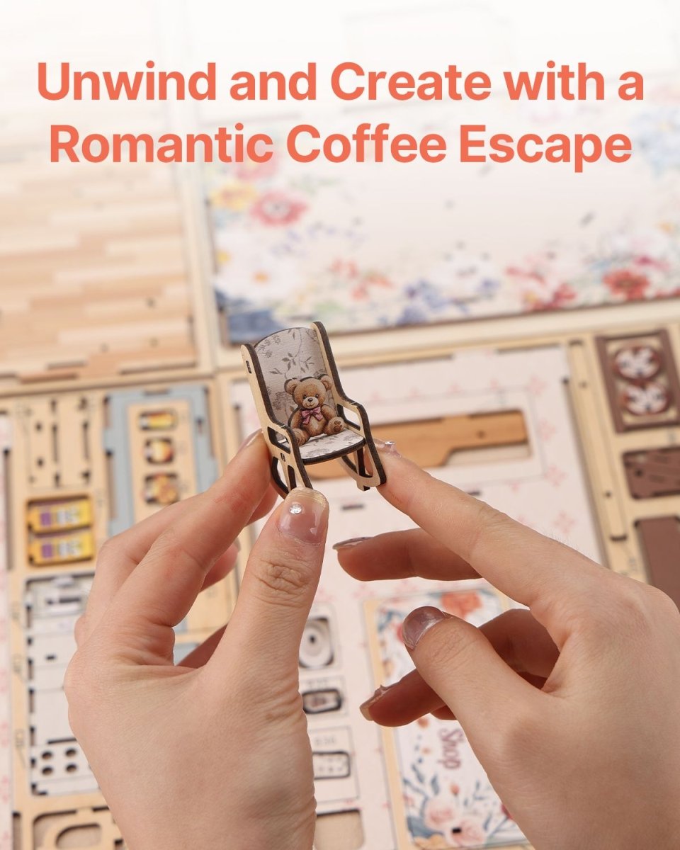 kaayee-book-nook-kit-romantic-coffee-shop-holzpuzzle-caf-led image 8