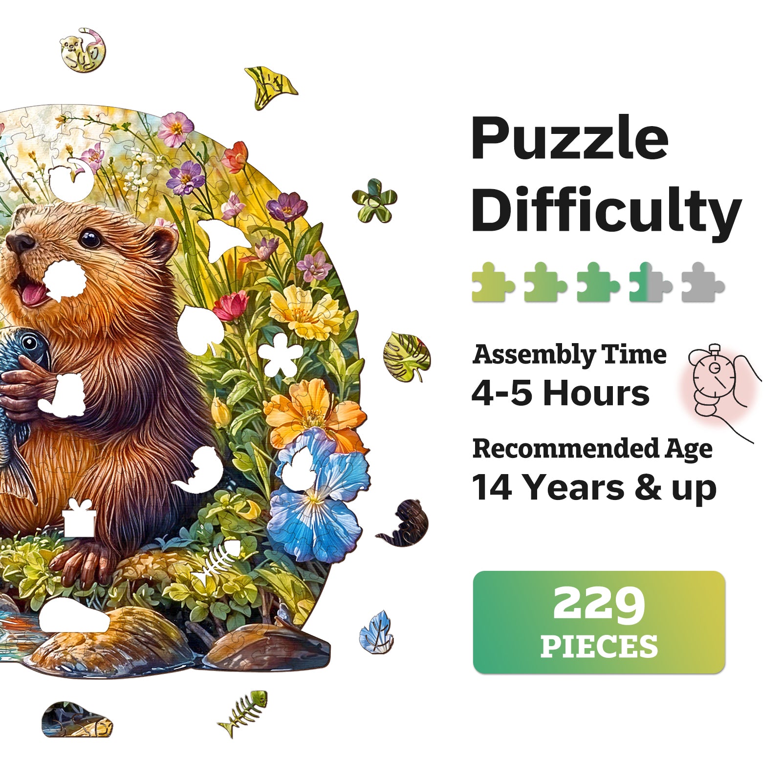 jigfoxy-otter-holzpuzzle-m-229-teile-otter-motiv image 7