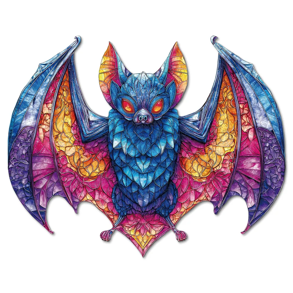 kaayee-wooden-puzzle-prismatic-bat-holzpuzzle-fledermaus image 1