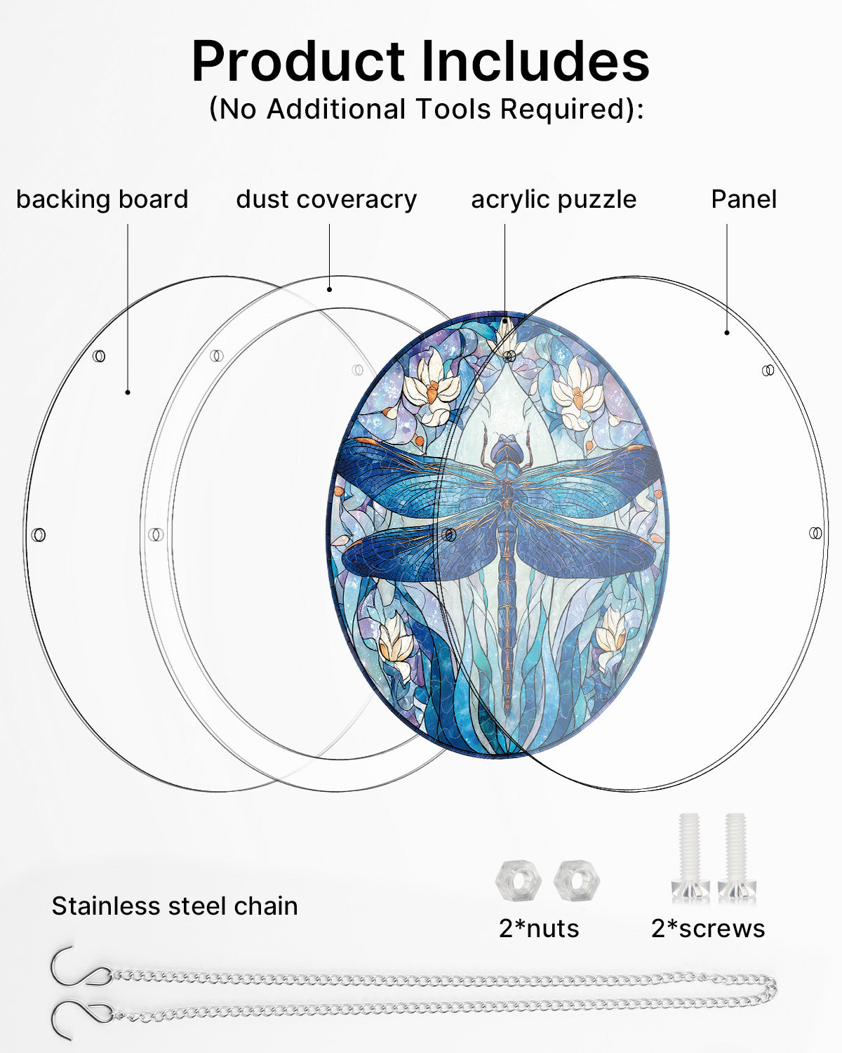 kaayee-moonlit-dragonfly-suncatcher-puzzle-libelle-20-8-cm image 7