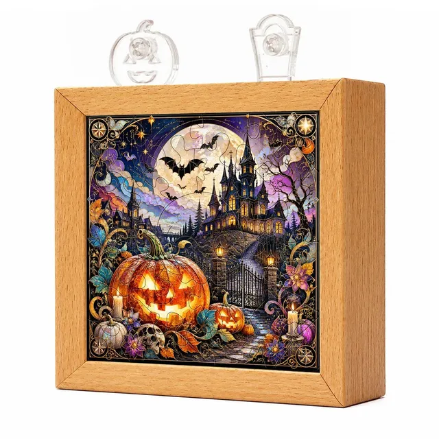 kaayee-night-light-halloween-manor-nachtlicht-mit-holzrahmen image 1