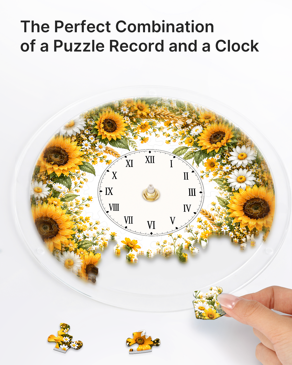 kaayee-golden-sunflower-acryl-puzzle-uhr-regular-size image 2
