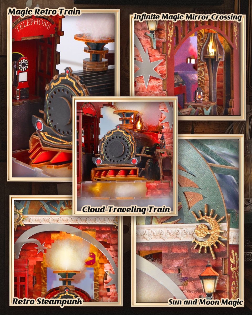 kaayee-book-nook-kit-enchanted-express-booknook-zug-mit-licht image 3