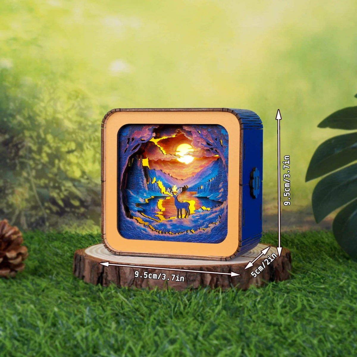 kaayee-night-light-forest-fantasy-deer-3d-holzpuzzle-lampe image 2