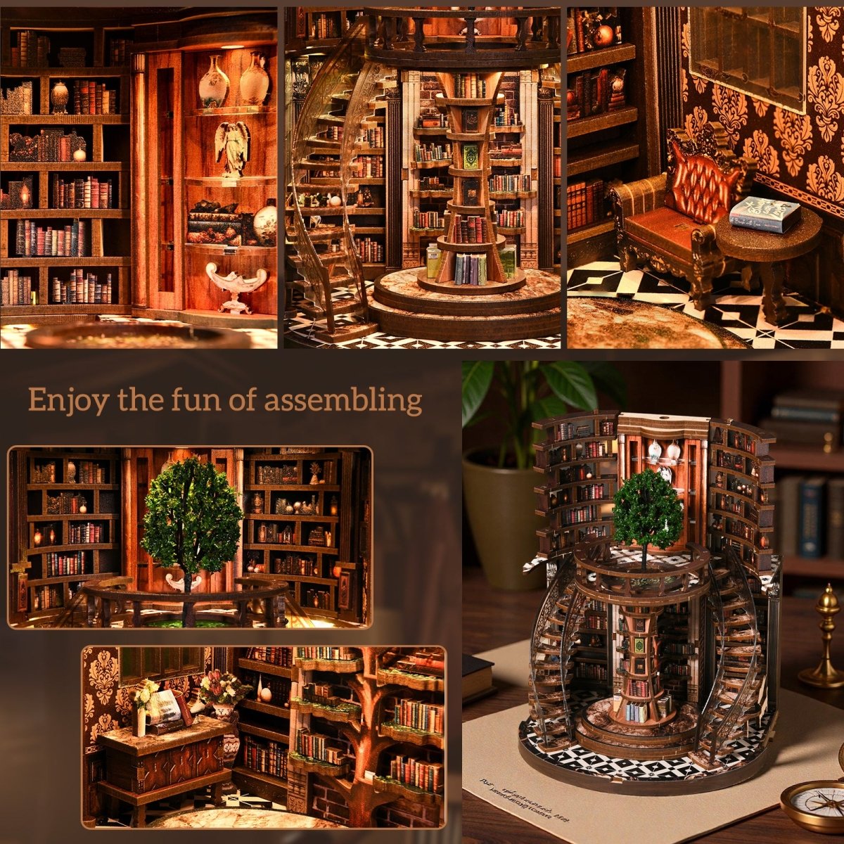 kaayee-wisdom-annual-ring-miniaturhaus-book-nook-holz image 7