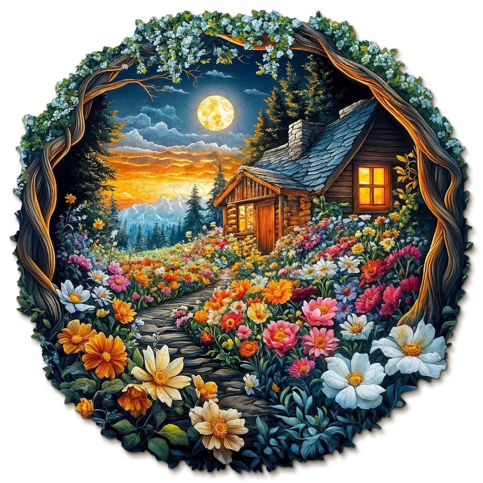 kaayee-wooden-puzzle-flower-sea-house-holzpuzzle-medium image 1
