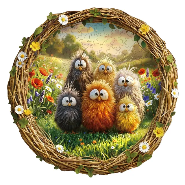 jigfoxy-six-little-chicks-holzpuzzle-m-210-k-ken image 1