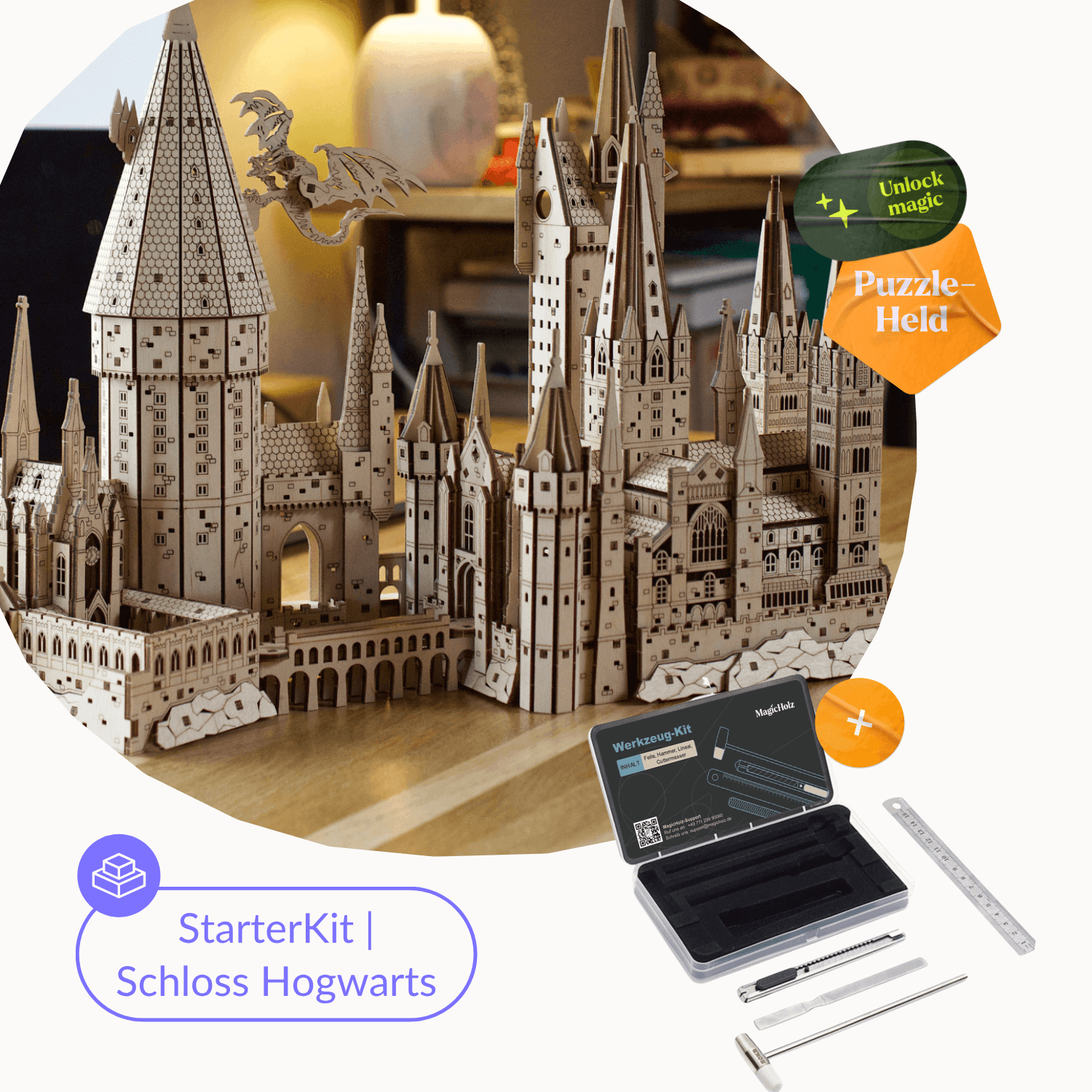 magicholz-hogwarts-starter-kit-holzbausatz-mit-werkzeug image 2