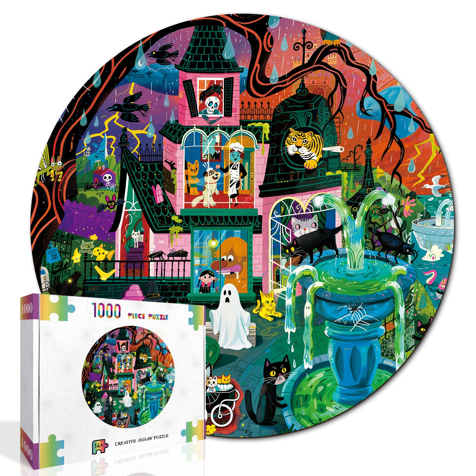 kaayee-haunted-manor-puzzle-1000-teile-eco-white-board-grusel image 2