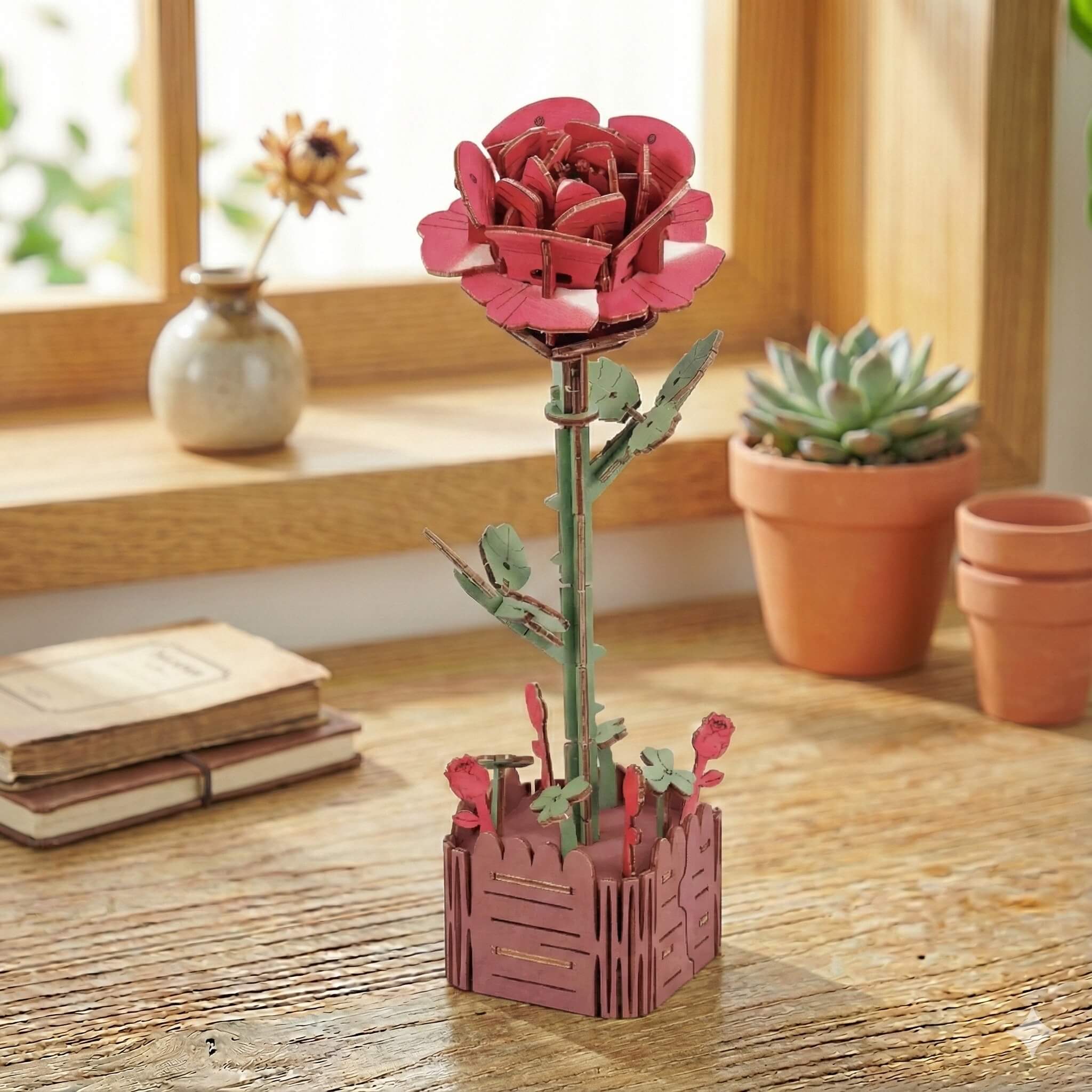 magicholz-holzblumen-zeitlose-blumen-holzblumen-rose-lilie image 2
