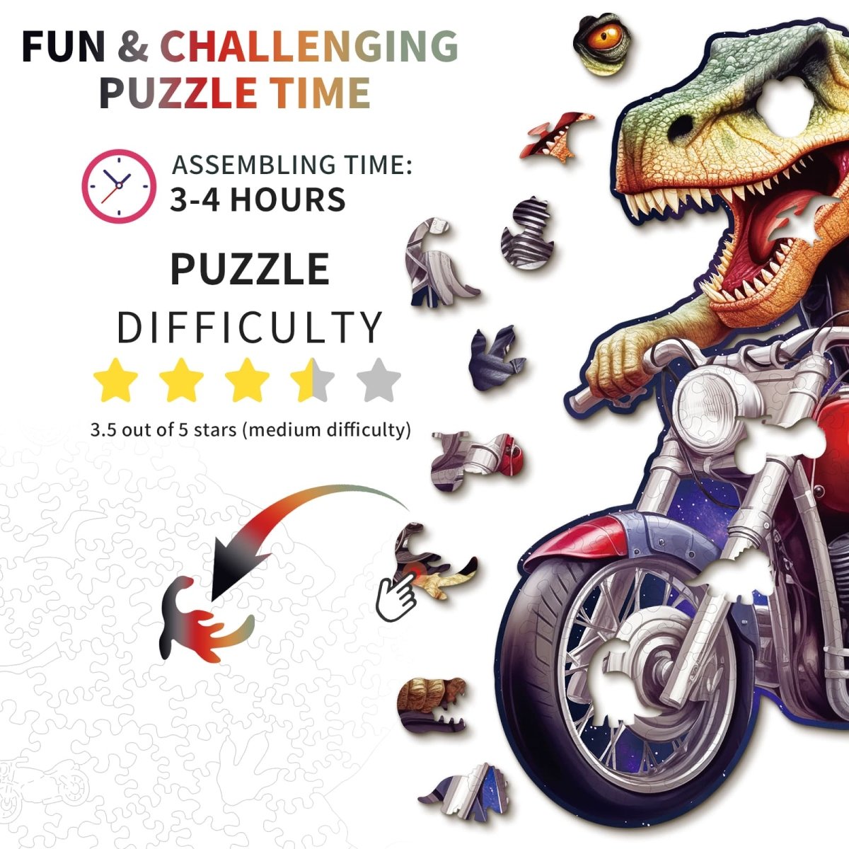 kaayee-wooden-puzzle-raptor-riders-holzpuzzle-medium image 4