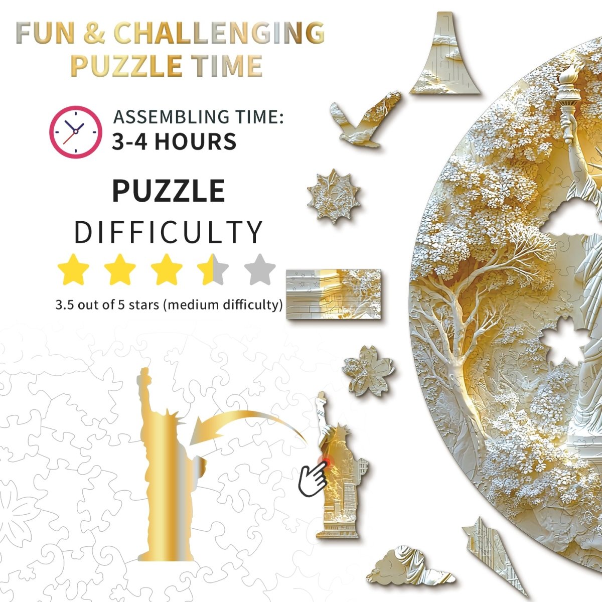 kaayee-wooden-puzzle-statue-of-liberty-holzpuzzle-medium image 4