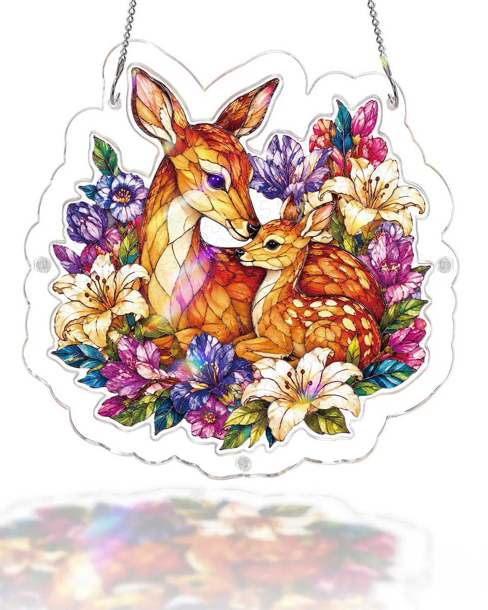 kaayee-deer-in-bloom-suncatcher-fensterbild-acryl-medium image 1