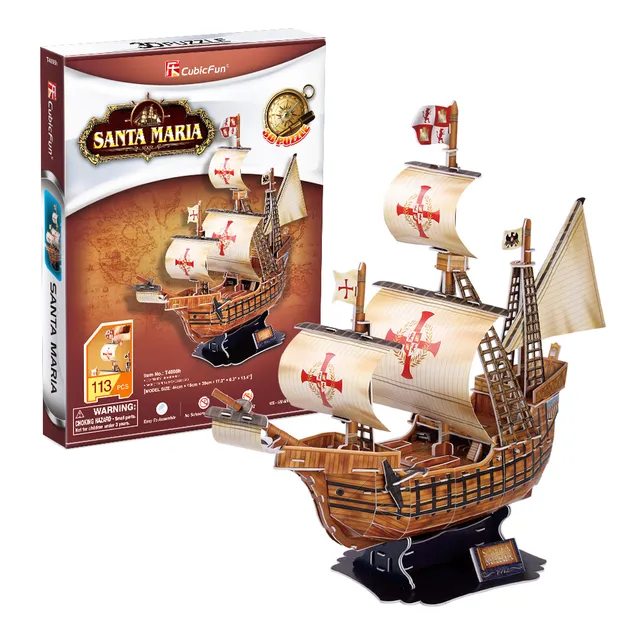 cubicfun-ships-t4008h-santa-maria-3d-puzzle-segelschiff image 1