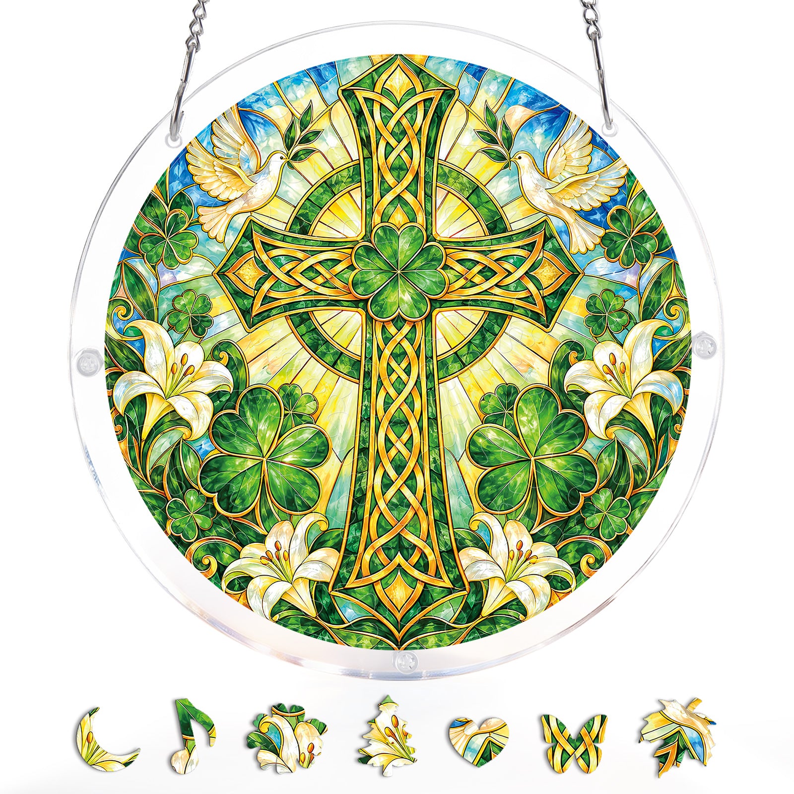 kaayee-suncatcher-emerald-blessing-cross-fensterbild-gr-n-m image 3