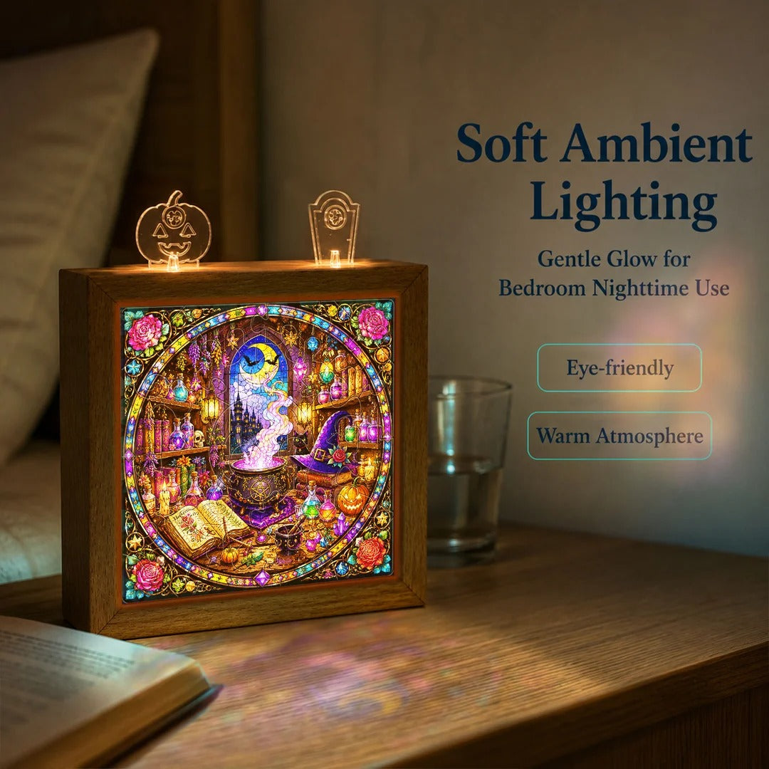 kaayee-witch-s-alchemy-lab-puzzle-nachtlicht-mit-holzrahmen image 7