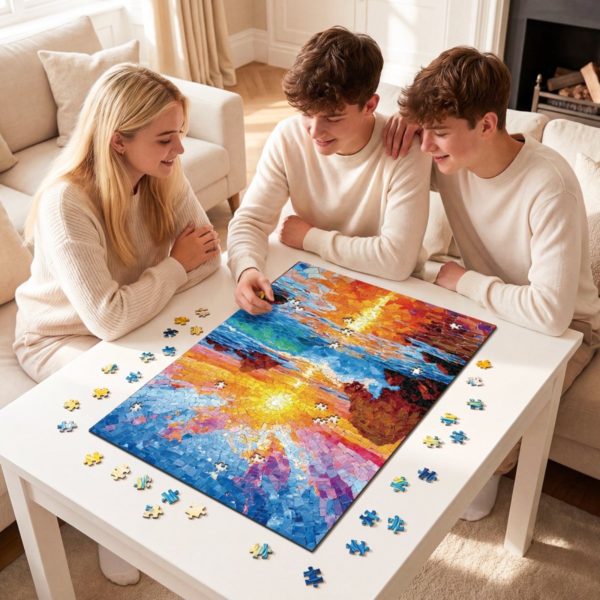 kaayee-cardboard-puzzle-sea-glass-beach-papppuzzle-1000-strand image 4