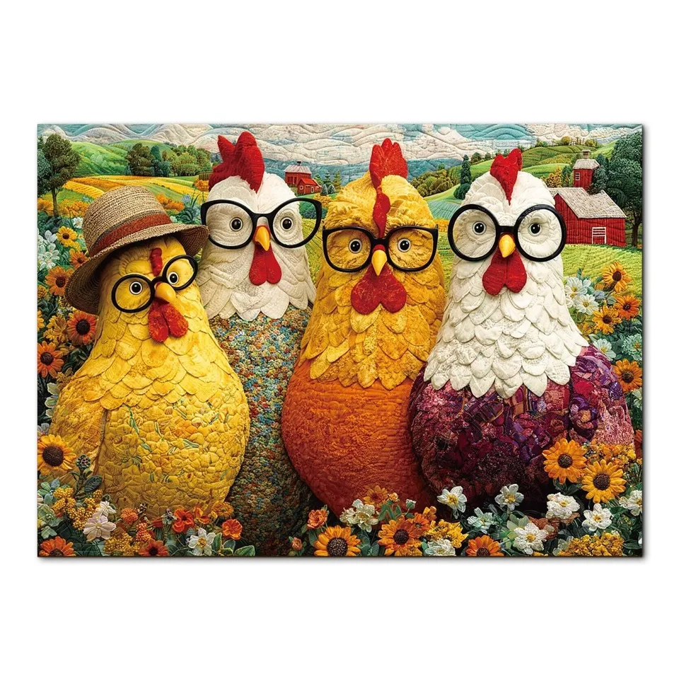 kaayee-the-floral-chicken-club-kartonpuzzle-1000-teile-standard image 1
