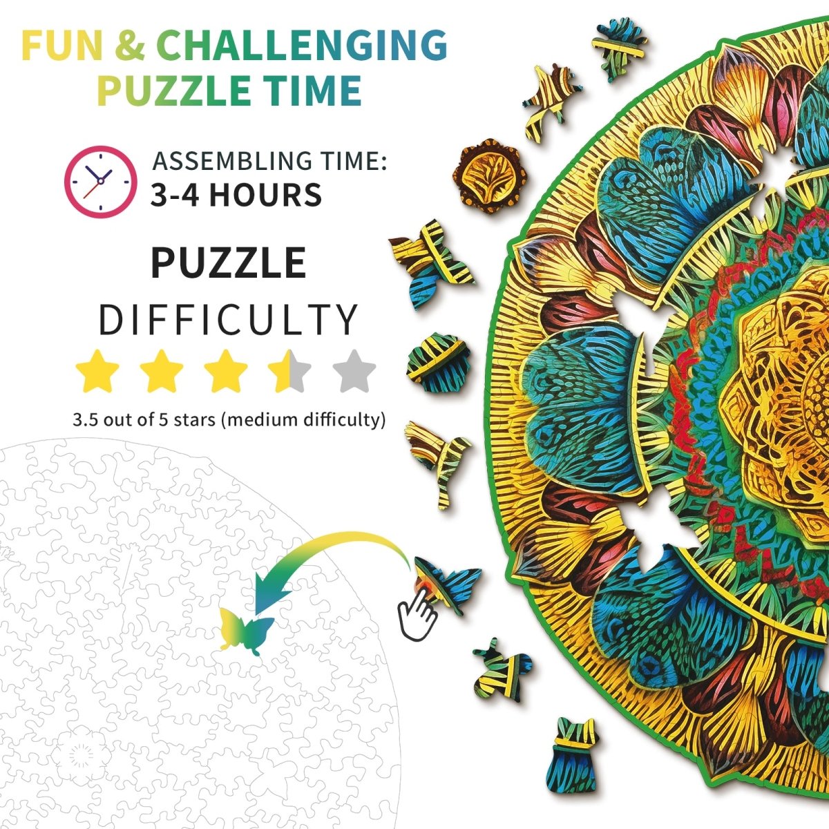 kaayee-wooden-puzzle-vintage-mandala-holzpuzzle-klein-bunt image 4