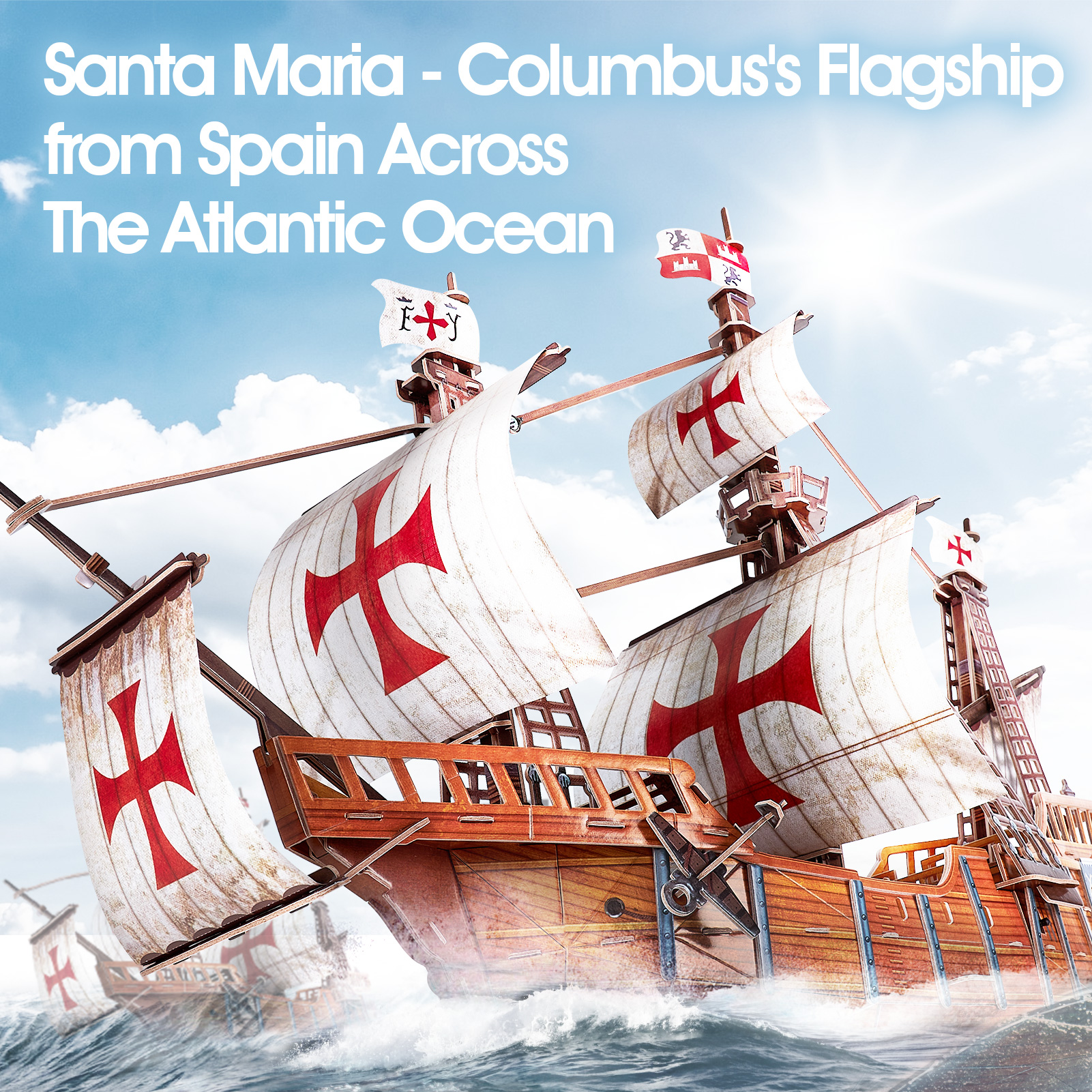 cubicfun-ships-t4038h-santa-maria-schiff-3d-puzzle-204-teile image 2