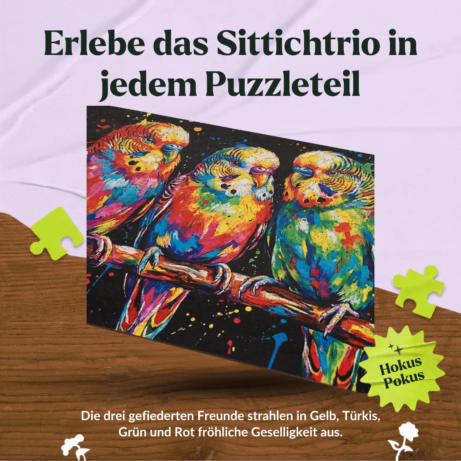 magicholz-holzpuzzle-bunte-wellensittiche-1000-teile-tiermotiv image 4