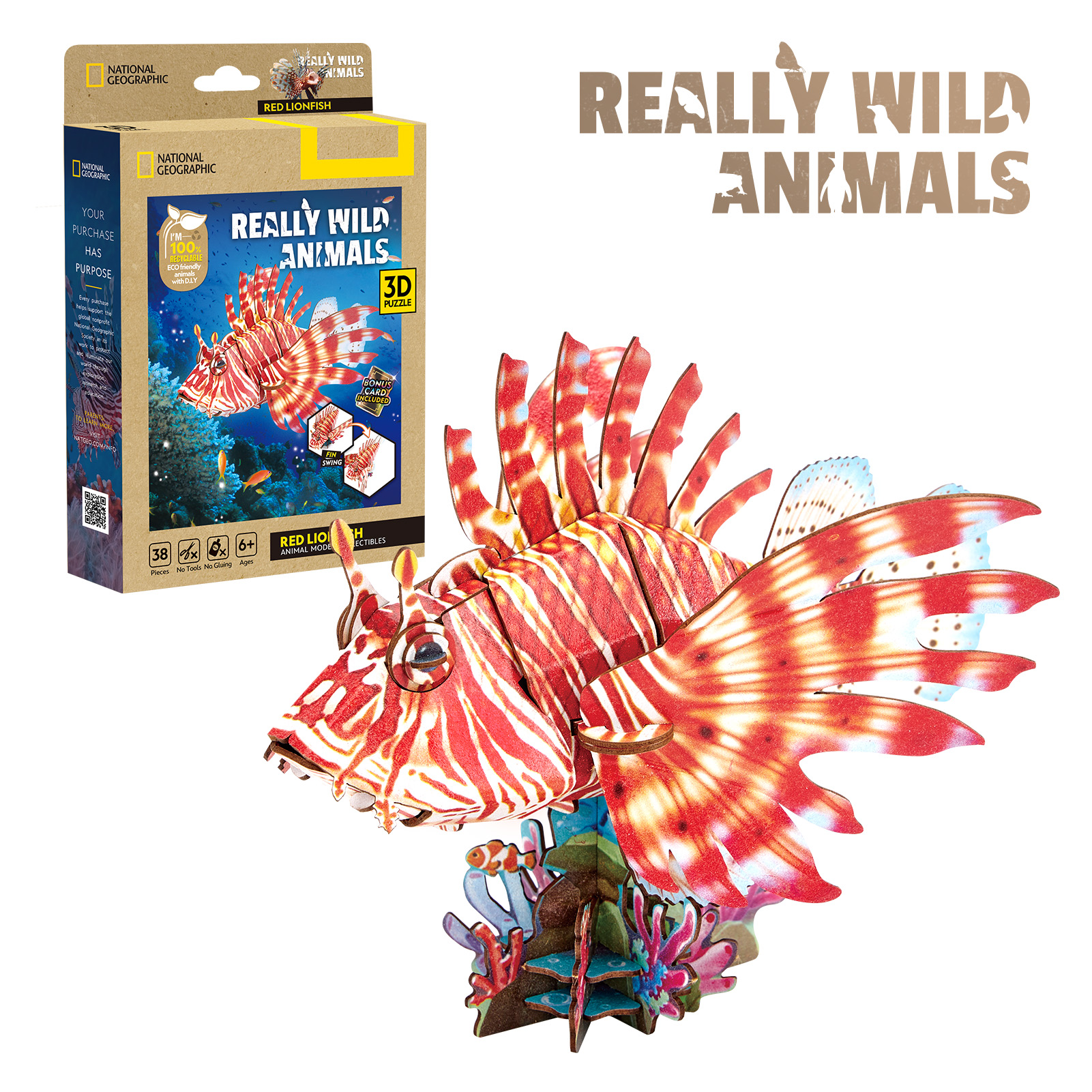 cubicfun-really-wild-animals-red-lionfish-ds1208h-3d-puzzle image 1