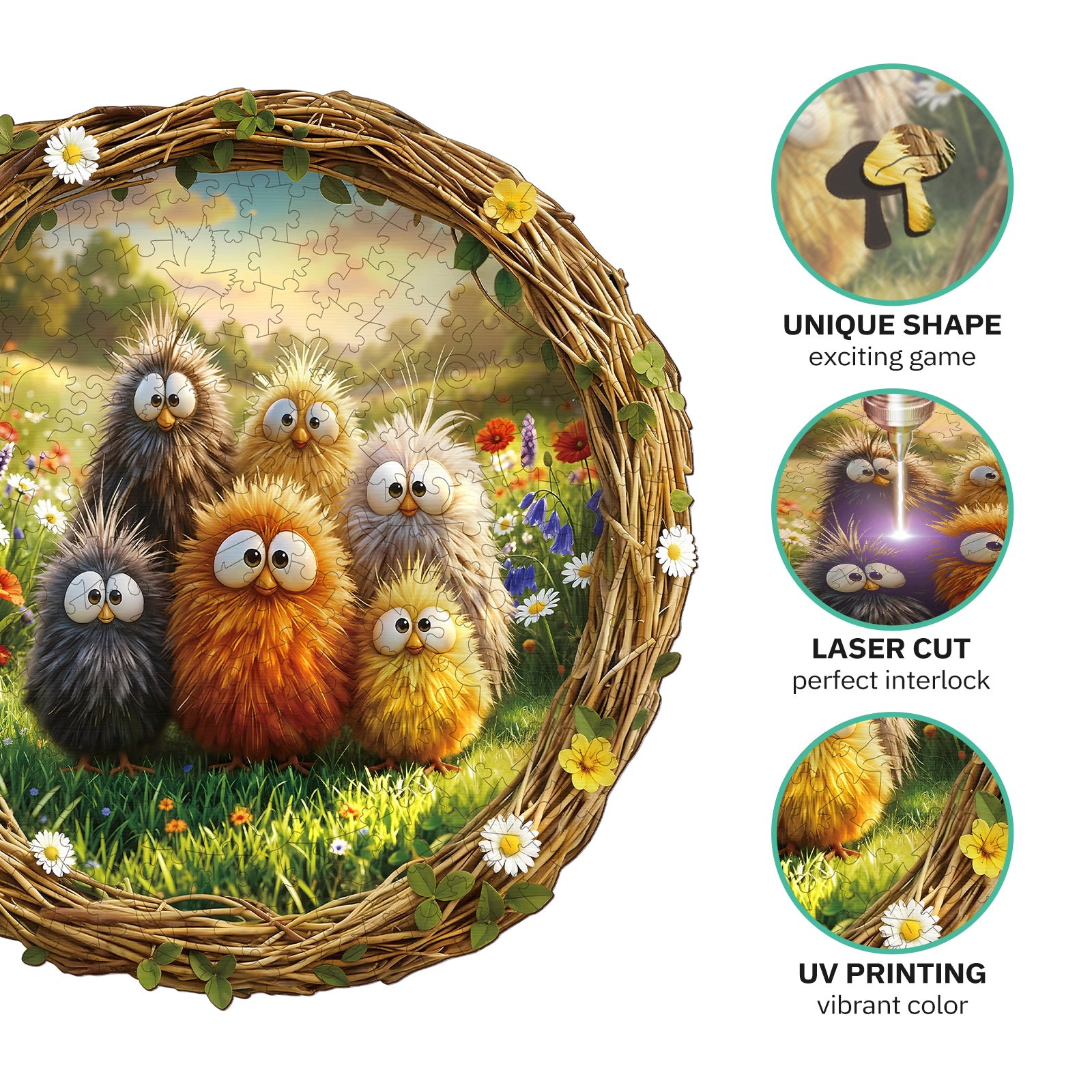 jigfoxy-six-little-chicks-holzpuzzle-m-210-k-ken image 2
