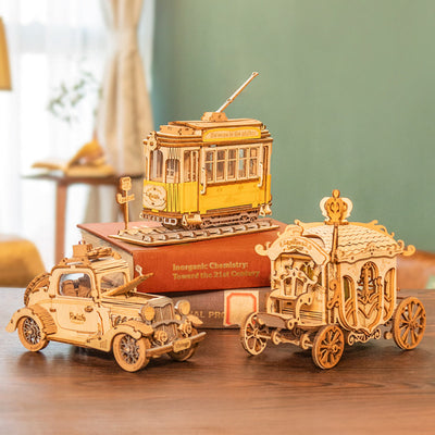 magicholz-mechanischer-bausatz-vintage-auto-mit-gitarre-holzmodell image 3