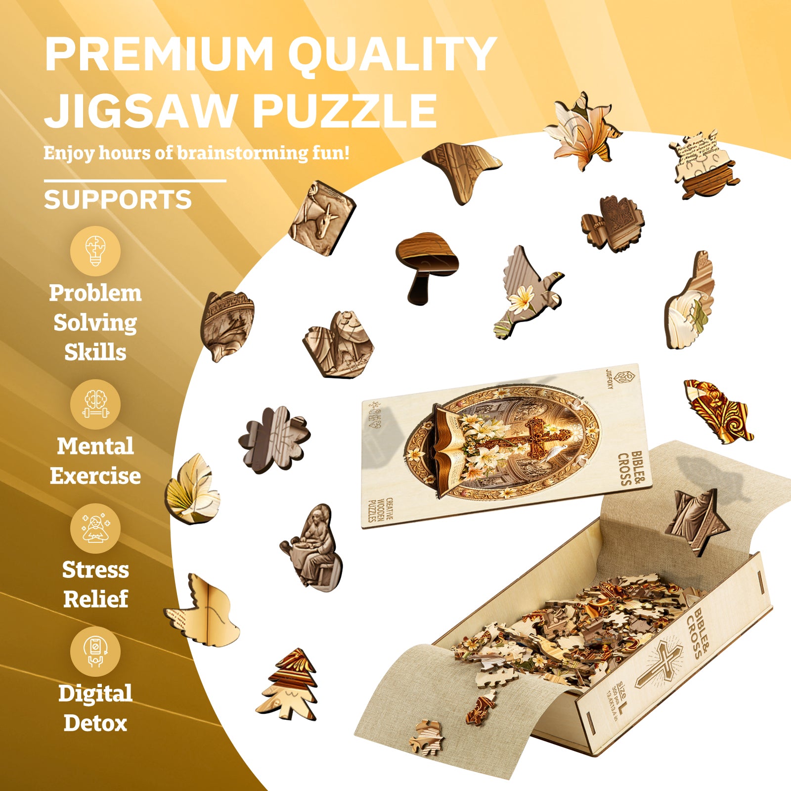 jigfoxy-bible-and-cross-holzpuzzle-m-224-teile-bibel image 5