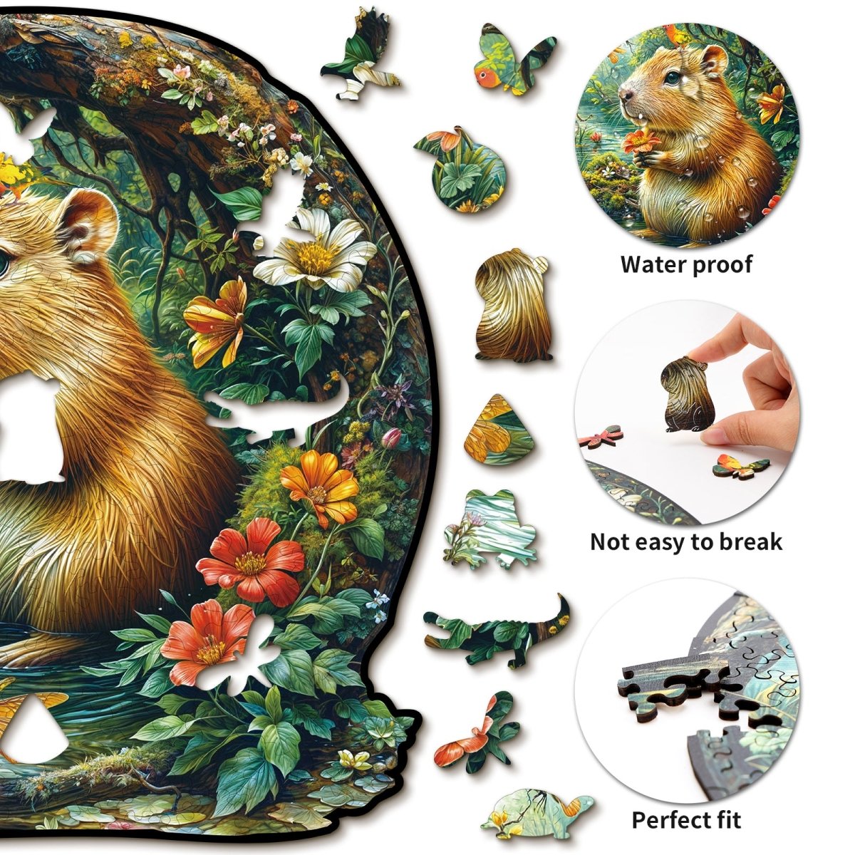 kaayee-wooden-puzzle-capybara-holzpuzzle-small-pocket-escape image 2