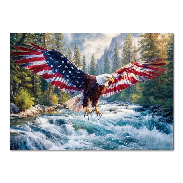 kaayee-cardboard-puzzle-flag-bald-eagle-2-1000-teile-eco image 1