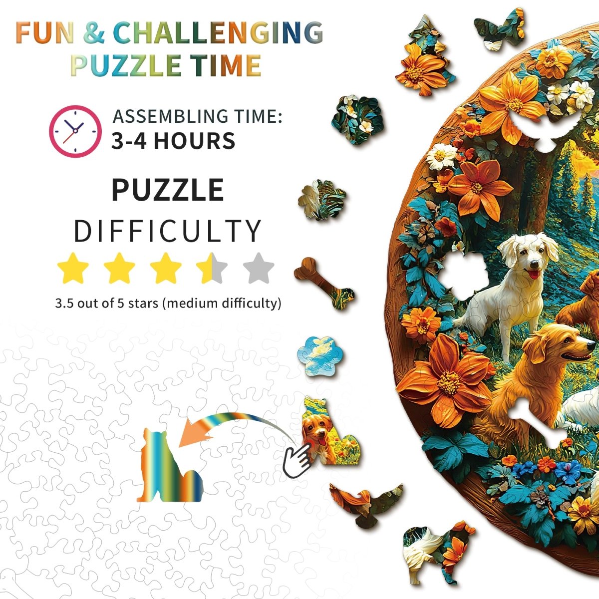 kaayee-wooden-puzzle-doggy-paradise-holzpuzzle-medium-hund image 3