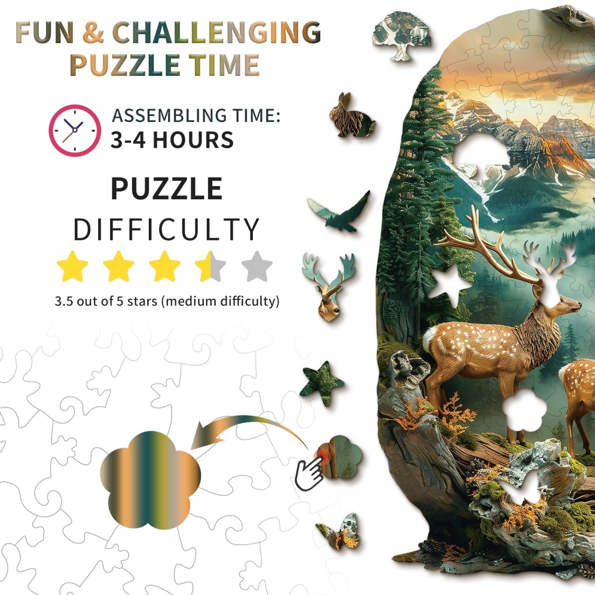 kaayee-wooden-puzzle-holzpuzzle-deer-forest-medium image 5